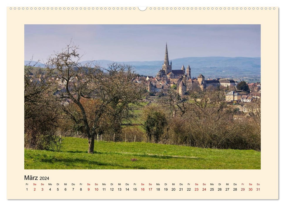 Burgundy - The Green Heart of France (CALVENDO Premium Wall Calendar 2024) 