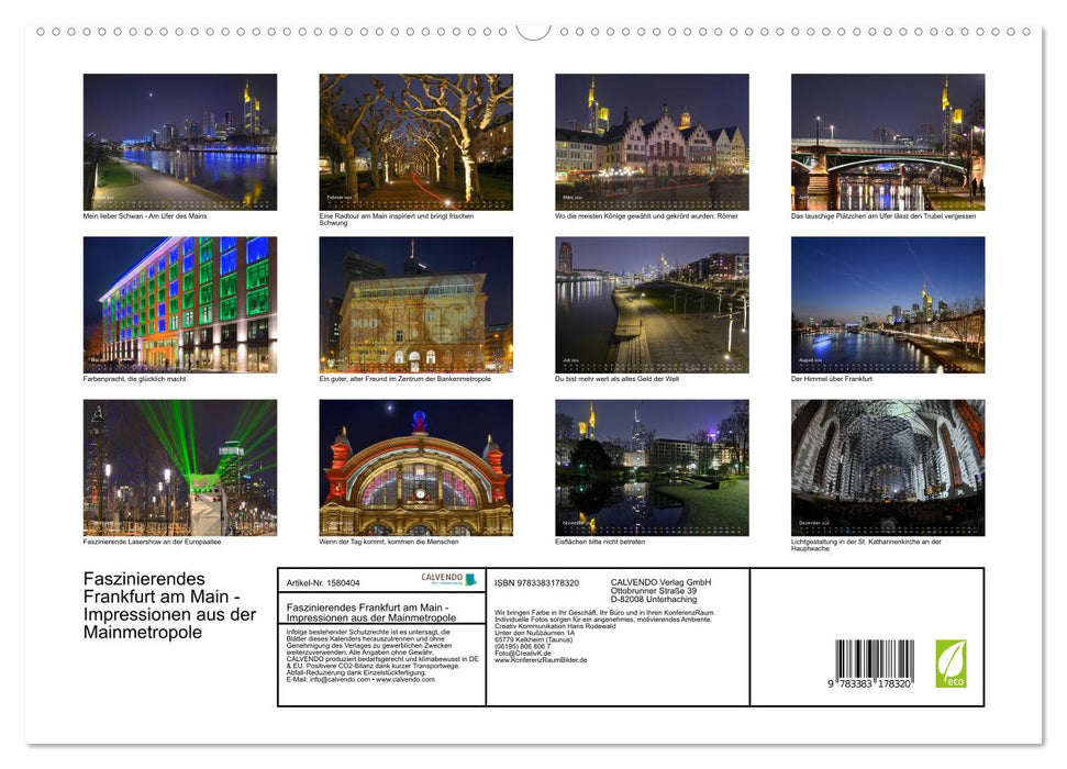 Fascinating Frankfurt - Impressions from the Main metropolis (CALVENDO Premium Wall Calendar 2024) 