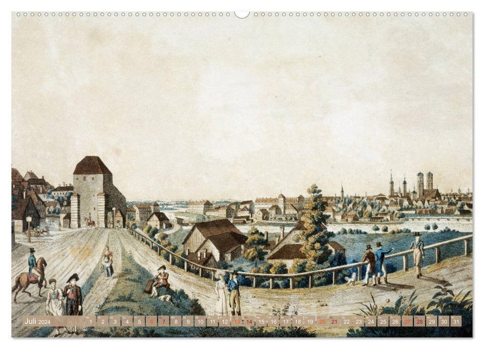 Munich : Dans des gravures et dessins anciens (Calvendo Premium Wall Calendar 2024) 