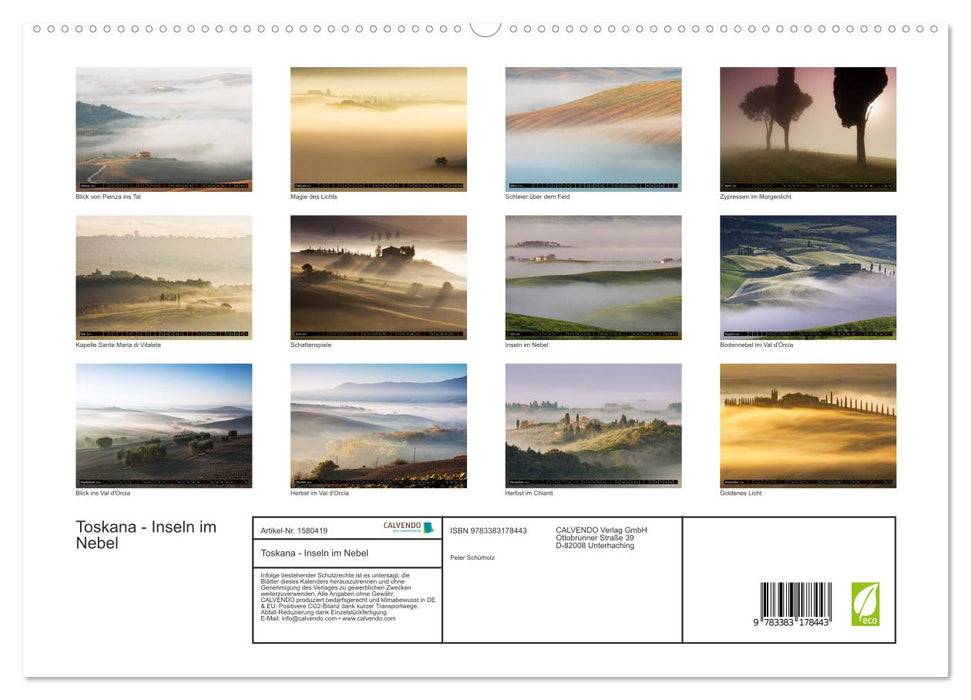 Toscane – Îles dans le brouillard (Calvendo Premium Wall Calendar 2024) 