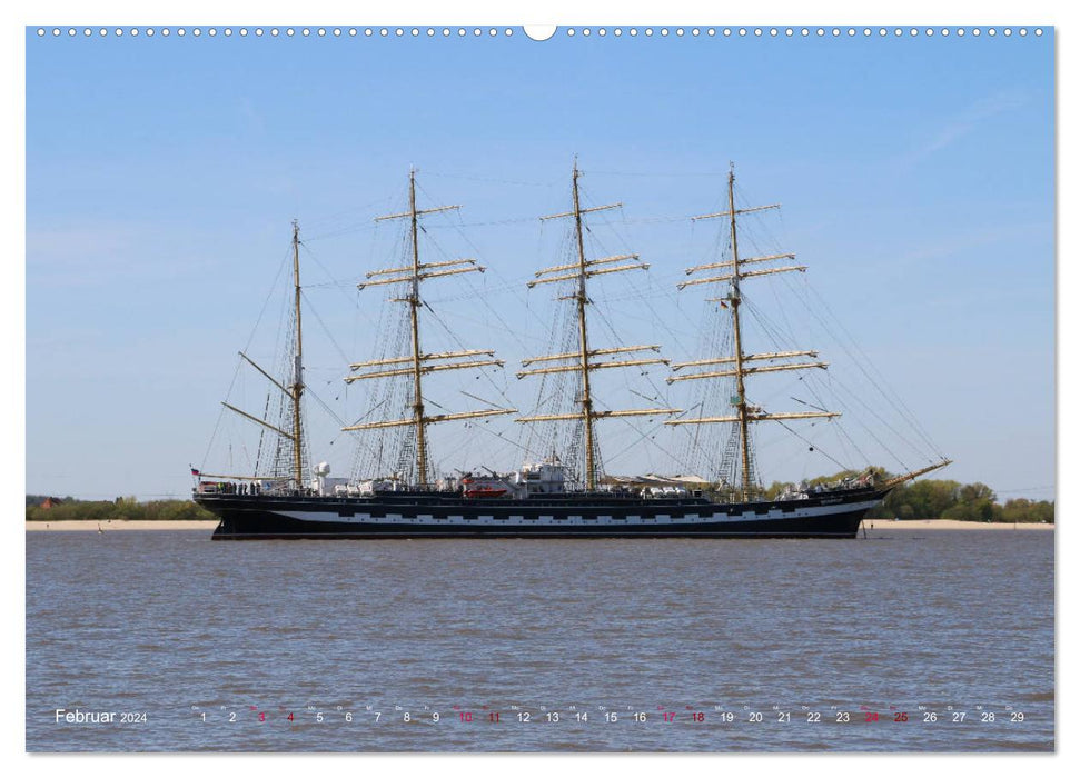 Sailing ships on the Elbe (CALVENDO wall calendar 2024) 
