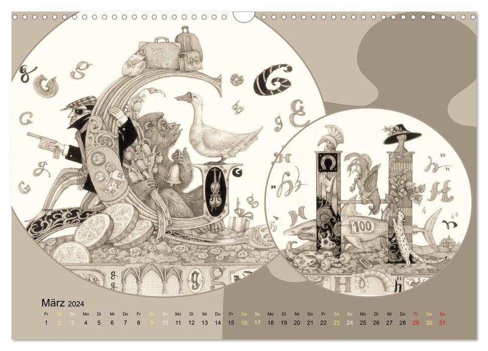 Alphabet. A children's calendar. (CALVENDO wall calendar 2024) 