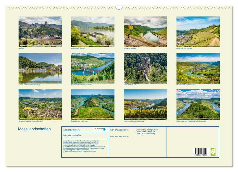 Mosellandschaften (CALVENDO Wandkalender 2024)