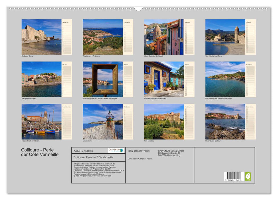 Collioure - Perle der Cote Vermeille (CALVENDO Wandkalender 2024)