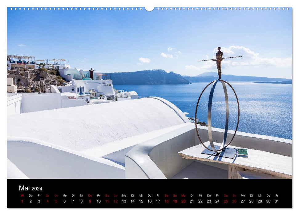 Santorini - Königin der Kykladen (CALVENDO Premium Wandkalender 2024)