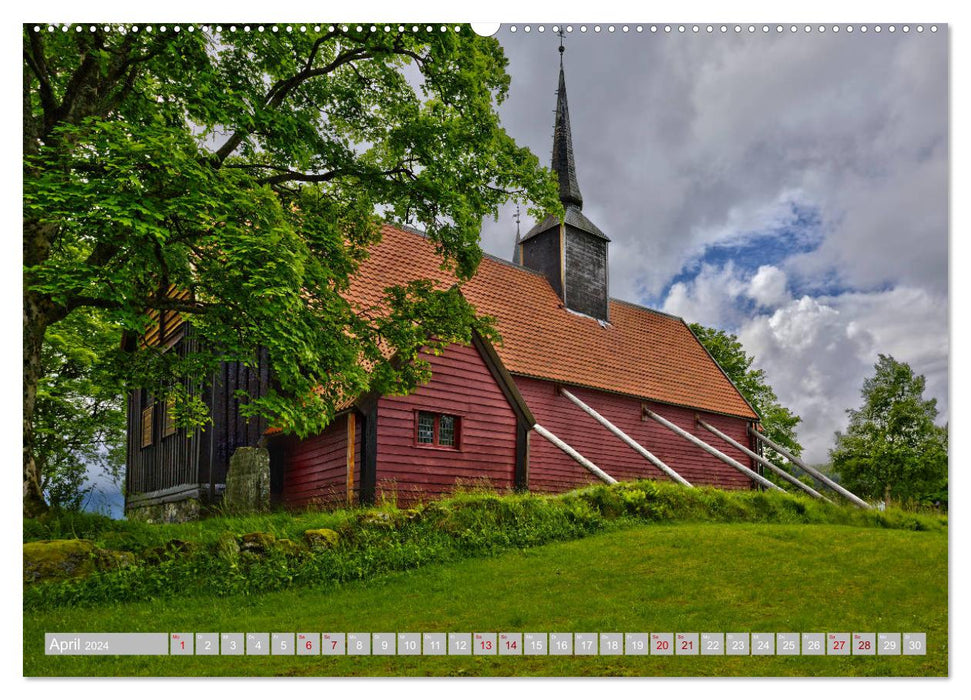 Norway's Stave Churches (CALVENDO Premium Wall Calendar 2024) 