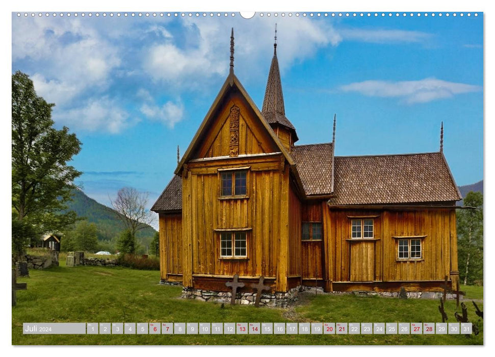 Norway's Stave Churches (CALVENDO Premium Wall Calendar 2024) 