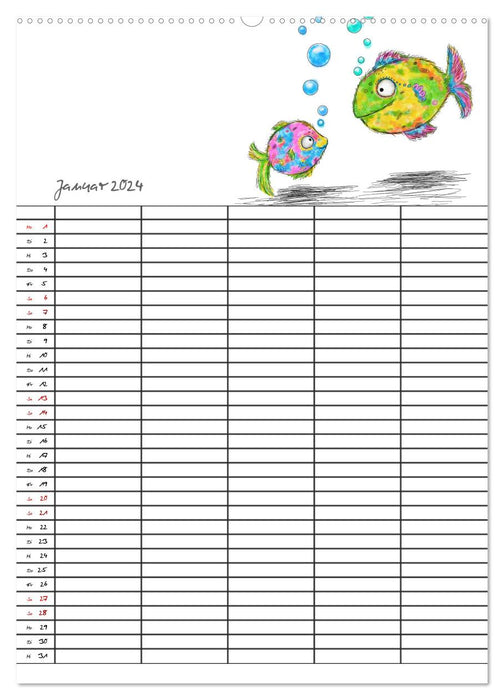 Colorful friends (CALVENDO wall calendar 2024) 