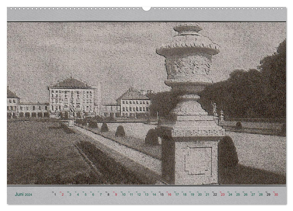 München, alte Postkarten neu interpretiert. (CALVENDO Premium Wandkalender 2024)