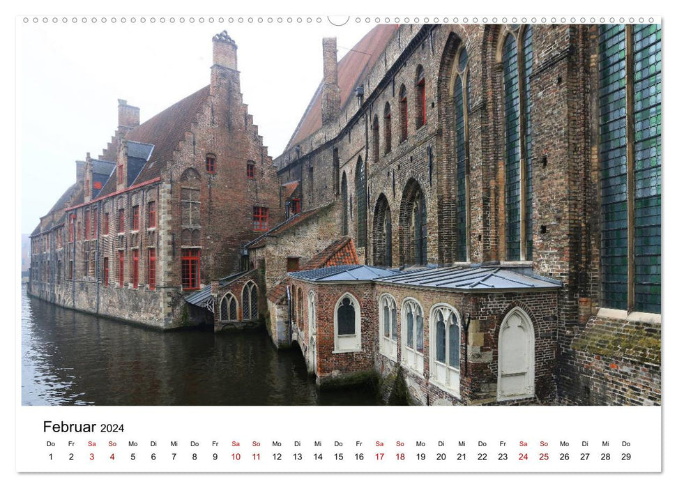 Bruges - Une cité médiévale (Calendrier mural CALVENDO 2024) 