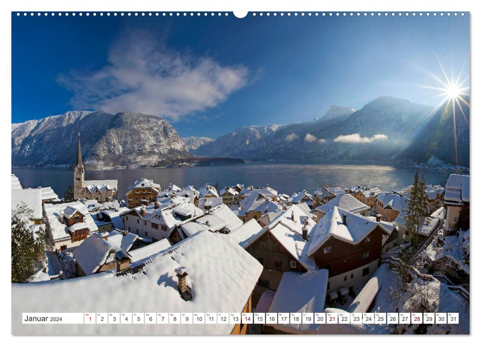 On the beautiful Hallstättersee in the Upper Austrian Salzkammergut (CALVENDO wall calendar 2024) 