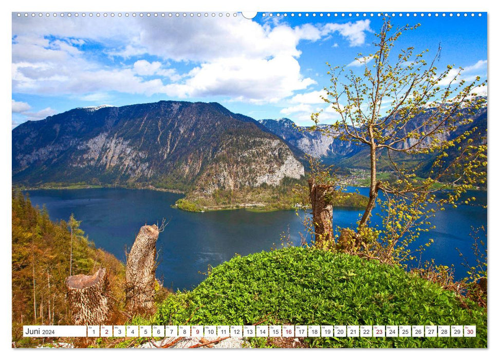 Sur le magnifique Hallstättersee dans le Salzkammergut de Haute-Autriche (calendrier mural CALVENDO 2024) 