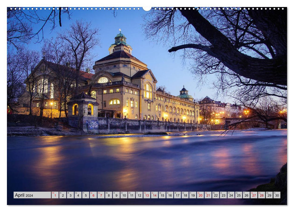 München - Lichter der Großstadt (CALVENDO Premium Wandkalender 2024)