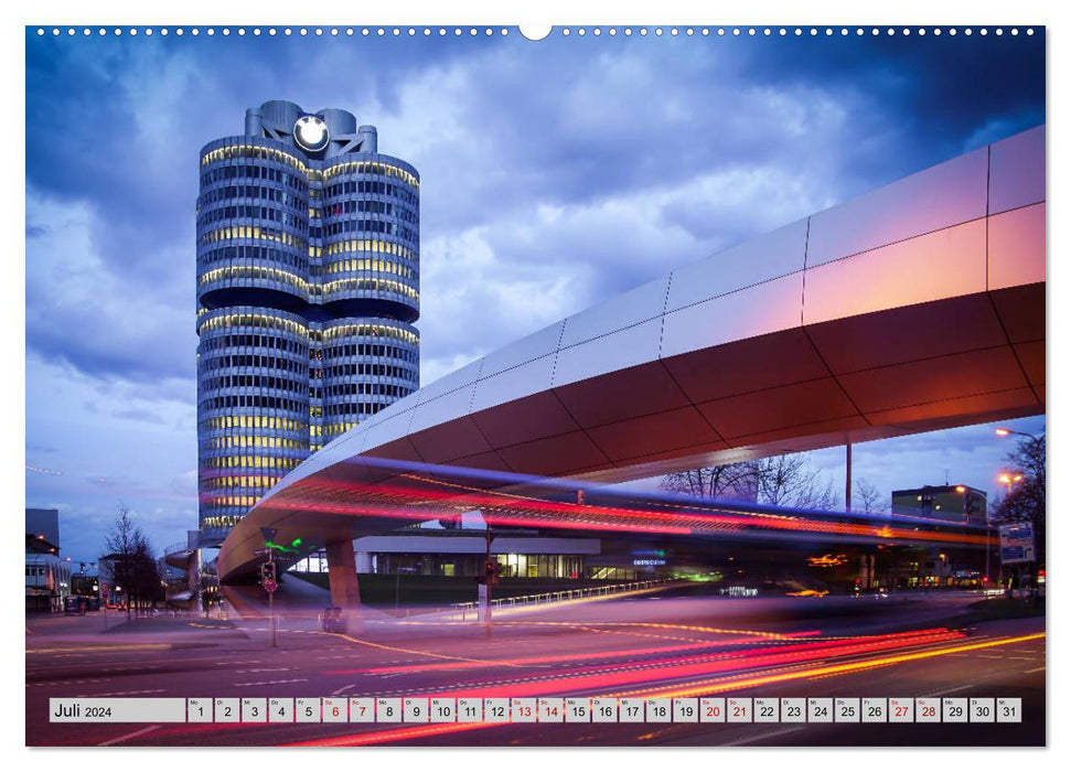 Munich - Lights of the Big City (CALVENDO Premium Wall Calendar 2024) 