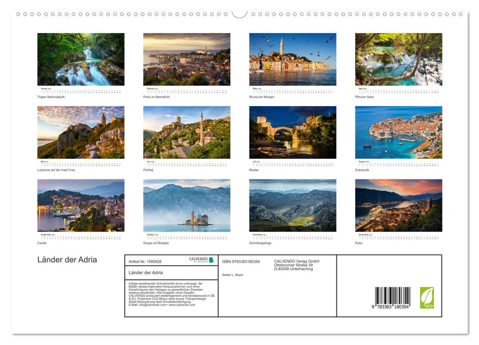 Länder der Adria (CALVENDO Premium Wandkalender 2024)