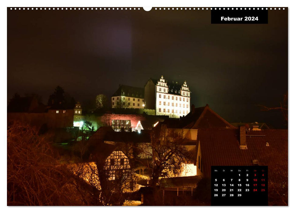 Burgbeleuchtung im Odenwald (CALVENDO Wandkalender 2024)