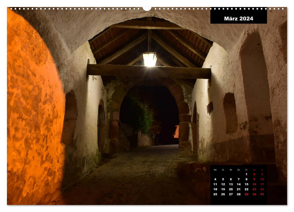 Burgbeleuchtung im Odenwald (CALVENDO Wandkalender 2024)