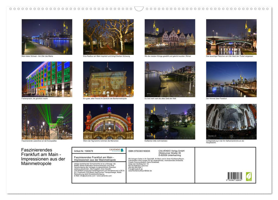 Fascinating Frankfurt - impressions from the Main metropolis (CALVENDO wall calendar 2024) 