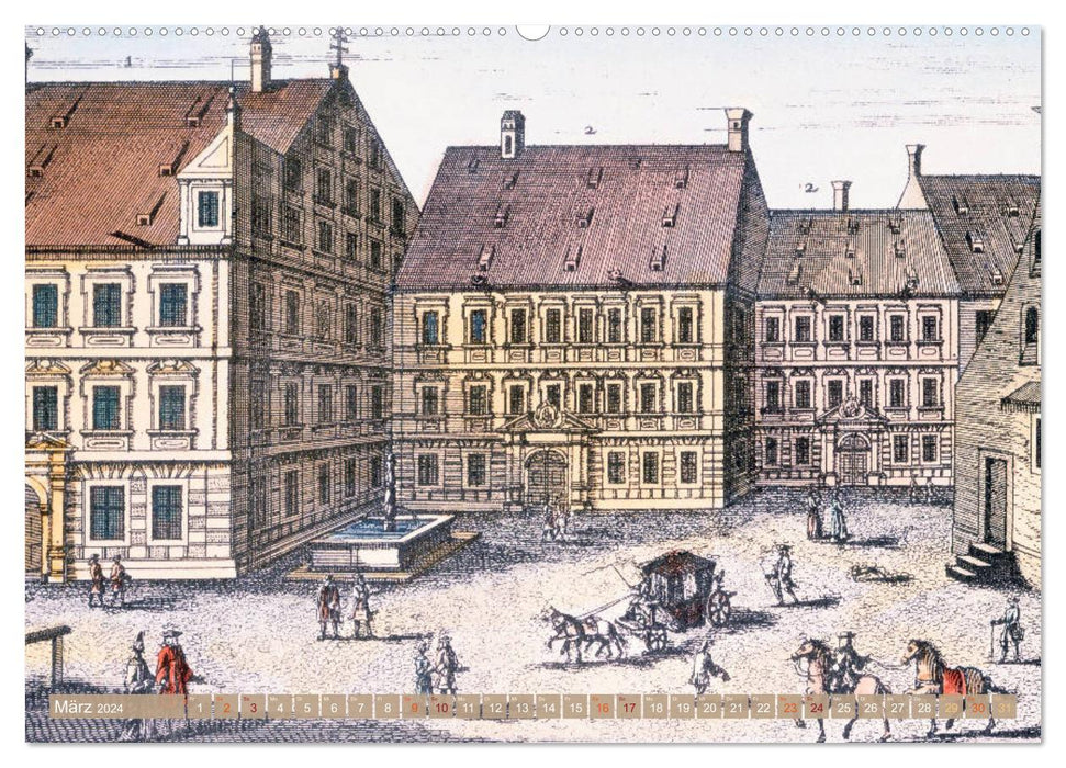 Munich: In old engravings and drawings (CALVENDO wall calendar 2024) 