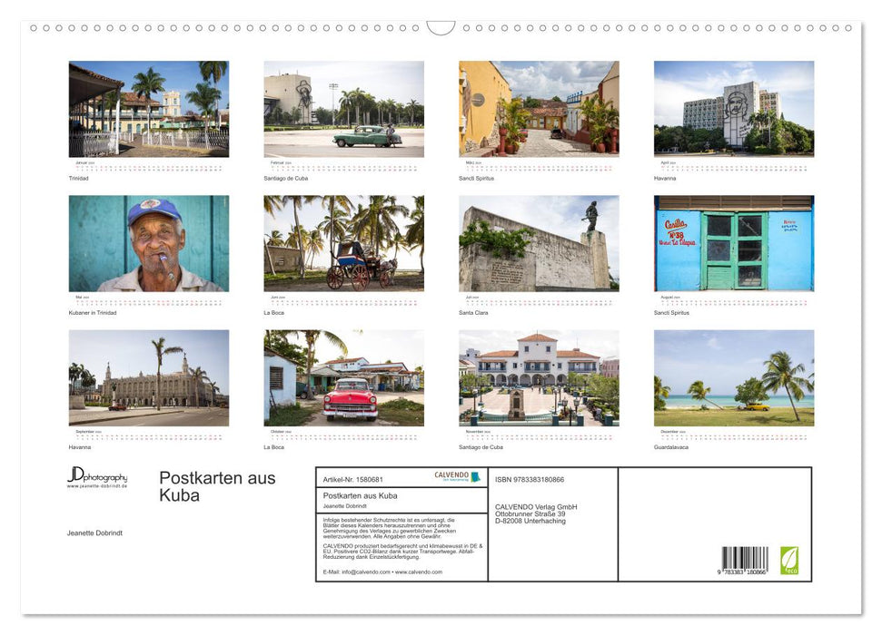 Cartes postales de Cuba (calendrier mural CALVENDO 2024) 