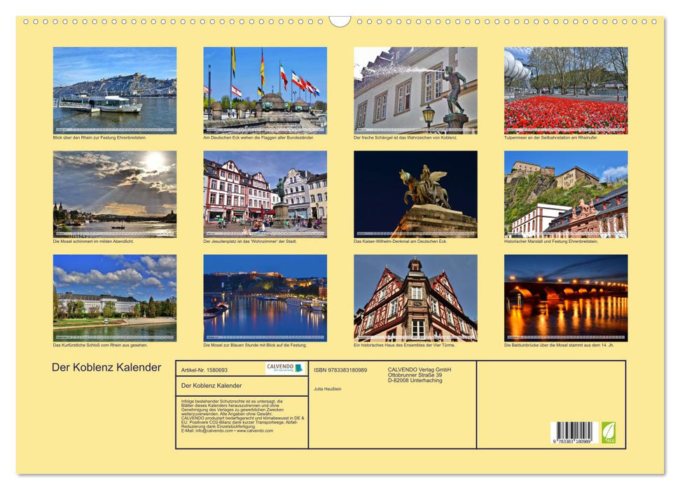 The Koblenz calendar (CALVENDO wall calendar 2024) 