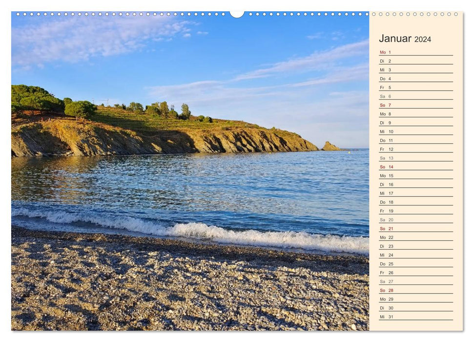 Côte Vermeille - Là où les Pyrénées embrassent la mer (Calendrier mural CALVENDO 2024) 