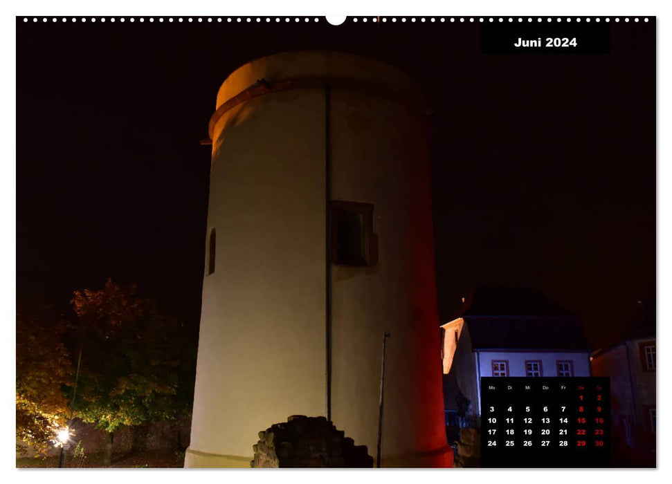 Castle lighting in the Odenwald (CALVENDO Premium Wall Calendar 2024) 