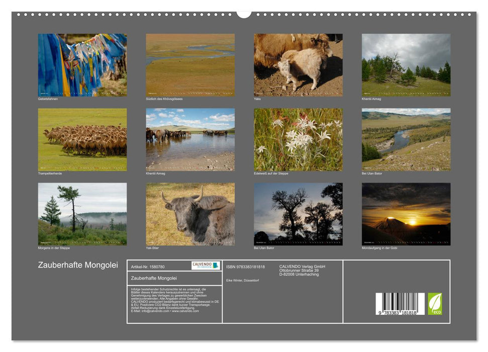 Mongolie magique (Calvendo Premium Calendrier mural 2024) 