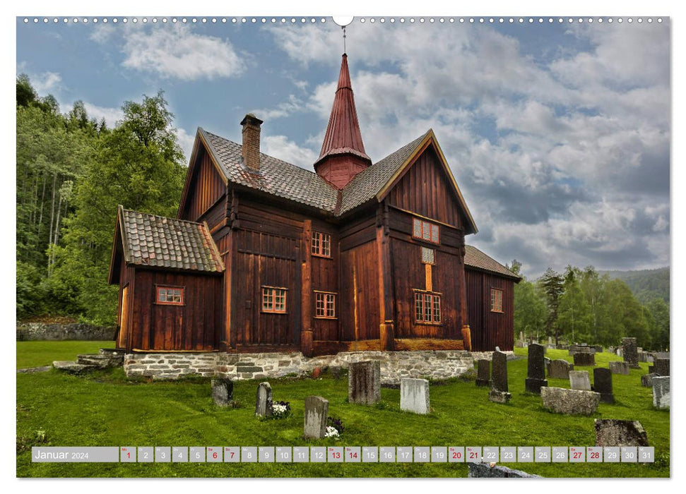 Norway's stave churches (CALVENDO wall calendar 2024) 