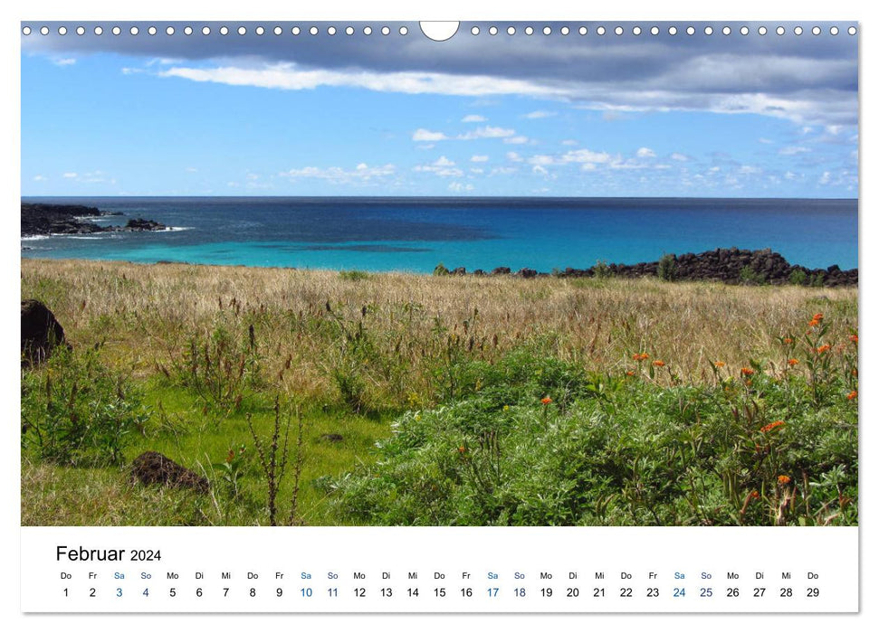 Easter Island - mystical island paradise in the southeast Pacific (CALVENDO wall calendar 2024) 