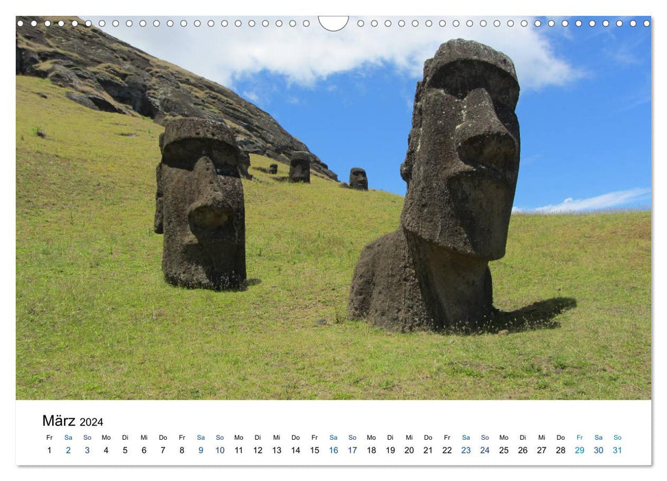 Die Osterinsel - mystisches Inselparadies im Südostpazifik (CALVENDO Wandkalender 2024)