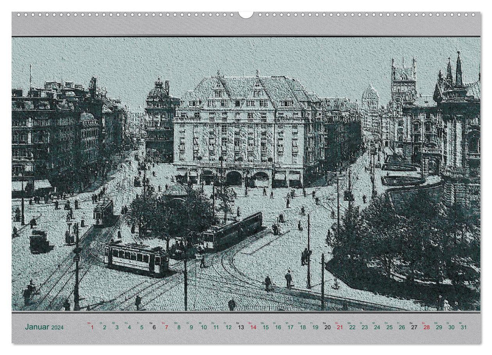 Munich, des cartes postales anciennes réinterprétées. (Calendrier mural CALVENDO 2024) 