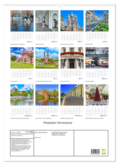 Planificateur de rendez-vous Wiesbaden (calendrier mural CALVENDO 2024) 