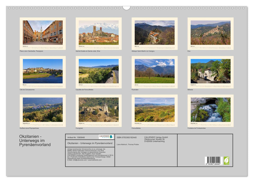 Occitania - On the road in the foothills of the Pyrenees (CALVENDO wall calendar 2024) 