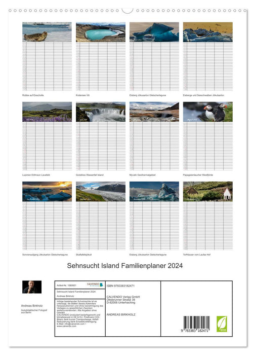 Sehnsucht Island Familienplaner 2024 (CALVENDO Premium Wandkalender 2024)