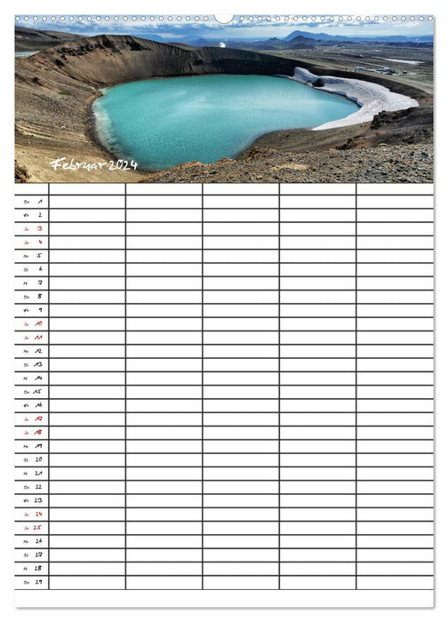 Sehnsucht Island Familienplaner 2024 (CALVENDO Premium Wandkalender 2024)