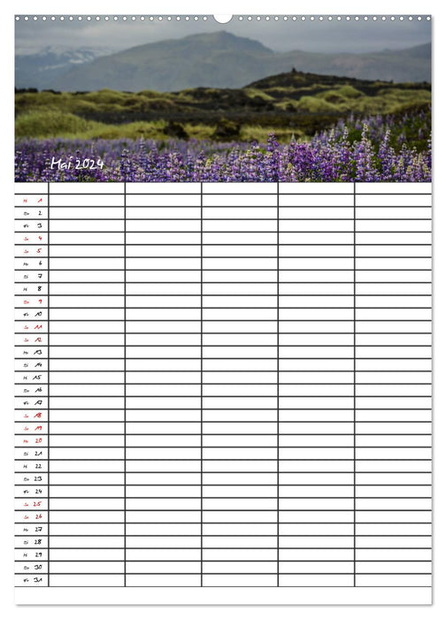 Longing Iceland Family Planner 2024 (CALVENDO Premium Wall Calendar 2024) 