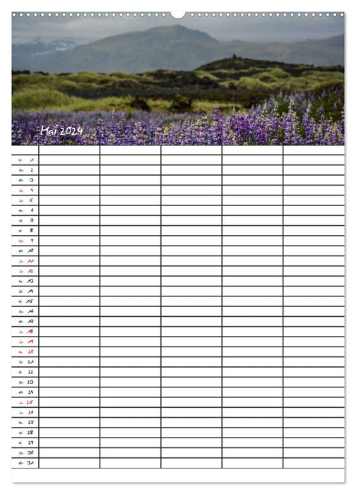 Longing Islande Planificateur familial 2024 (Calvendo Premium Calendrier mural 2024) 