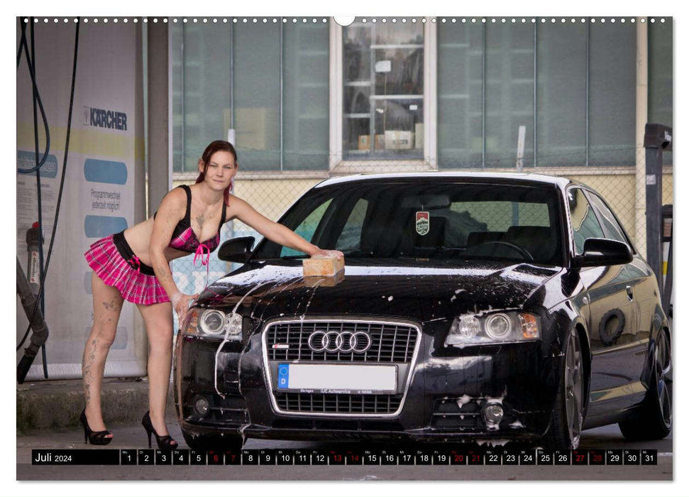 Heiße Frauen und schnelle Autos (CALVENDO Premium Wandkalender 2024)