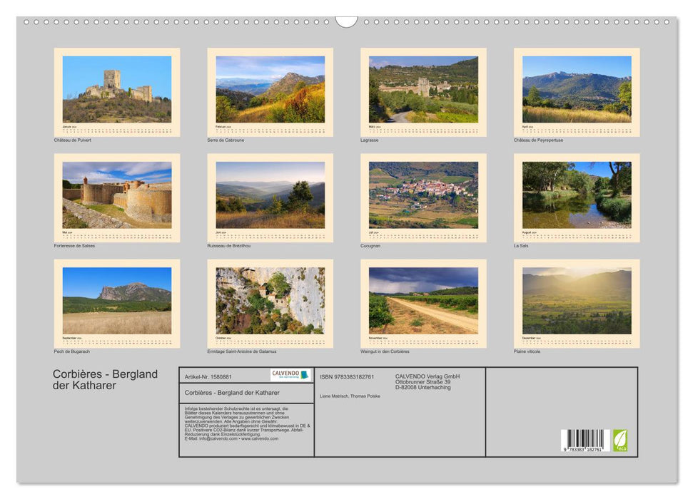 Corbieres - Cathar Mountains (CALVENDO wall calendar 2024) 