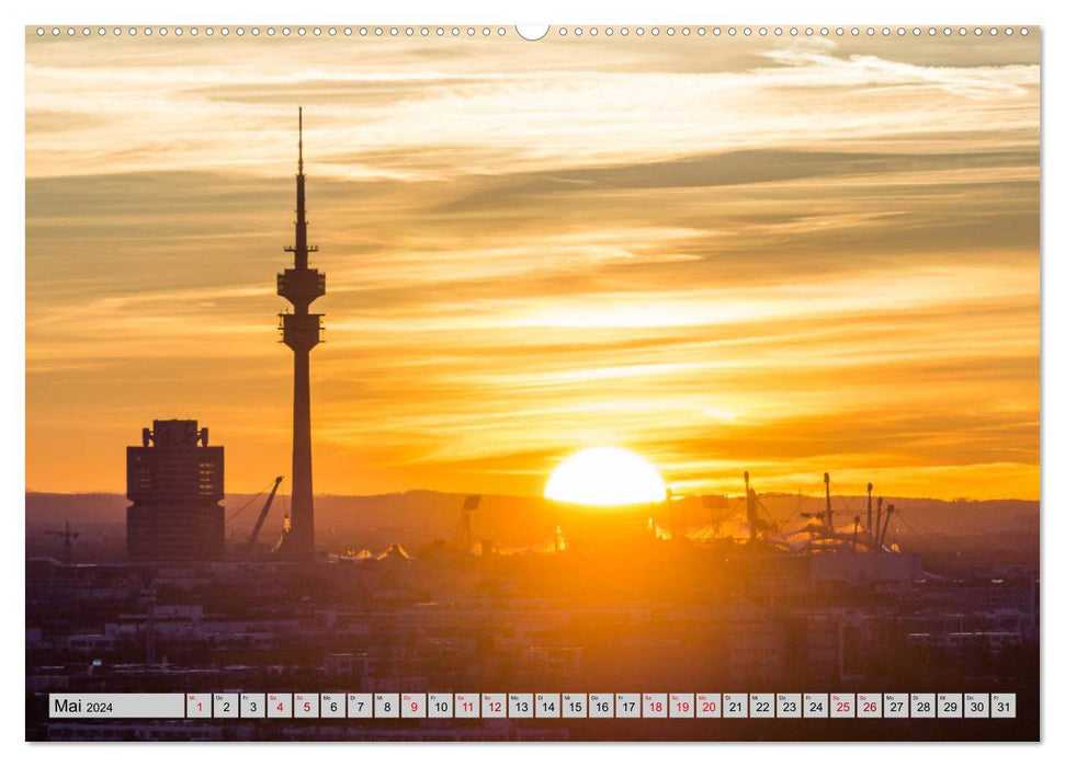 Munich - Lights of the Big City (CALVENDO Wall Calendar 2024) 