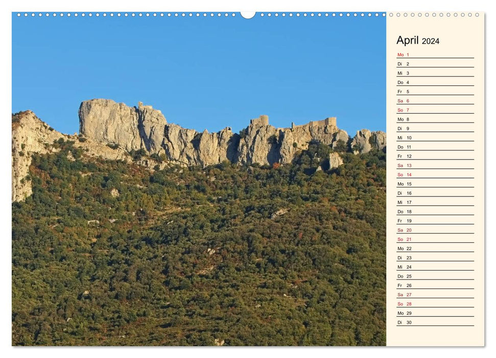 Cathar Castles - Discoveries in the Pays Cathare (CALVENDO Premium Wall Calendar 2024) 