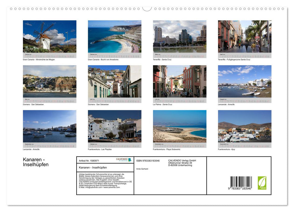 Îles Canaries - Saut d'île en île (Calvendo Premium Wall Calendar 2024) 