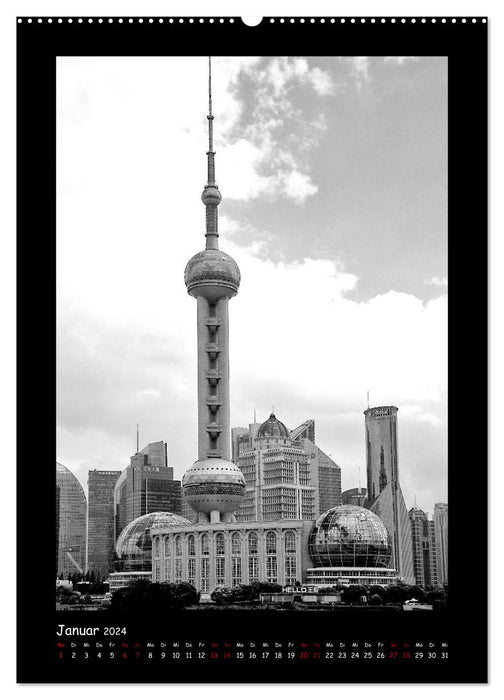 Shanghai entre tradition et business (Calendrier mural CALVENDO Premium 2024) 