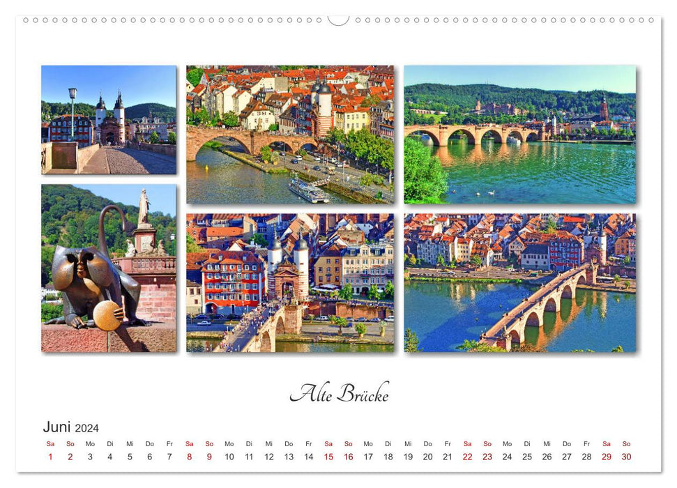 Heidelberg photo collages (CALVENDO wall calendar 2024) 