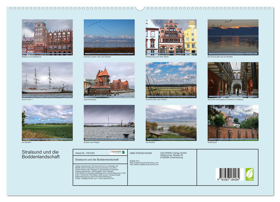 Stralsund et le paysage lagunaire (Calendrier mural CALVENDO Premium 2024) 