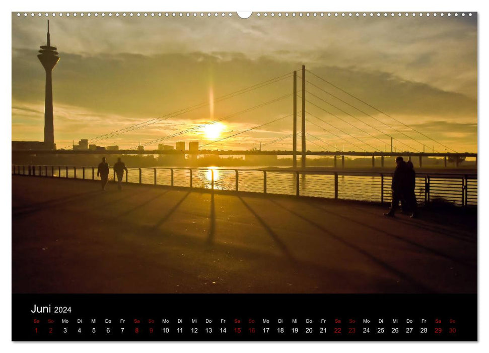 Düsseldorf - Lively perspectives of the Rhine Tower (CALVENDO wall calendar 2024) 