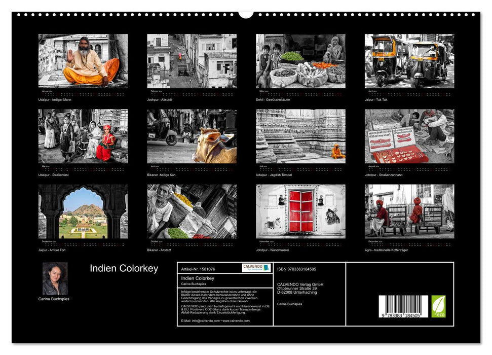 Indien Colorkey (CALVENDO Premium Wandkalender 2024)