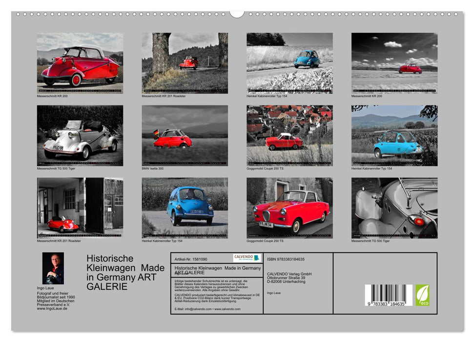 Historische Kleinwagen Made in Germany ART GALERIE (CALVENDO Premium Wandkalender 2024)