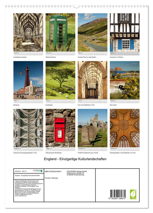 Angleterre - Paysages culturels uniques (Calendrier mural CALVENDO Premium 2024) 